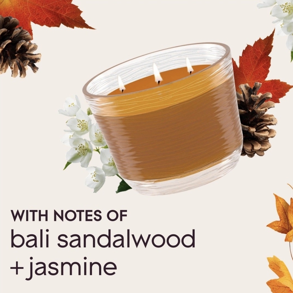 Glade 3-Wick Essential Oil Scented Jar Candle Cashmere Woods 3 PACK BOX - Picture 3 of 5